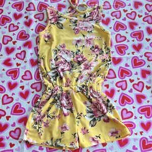 Pomelo Yellow Floral Kids Romper